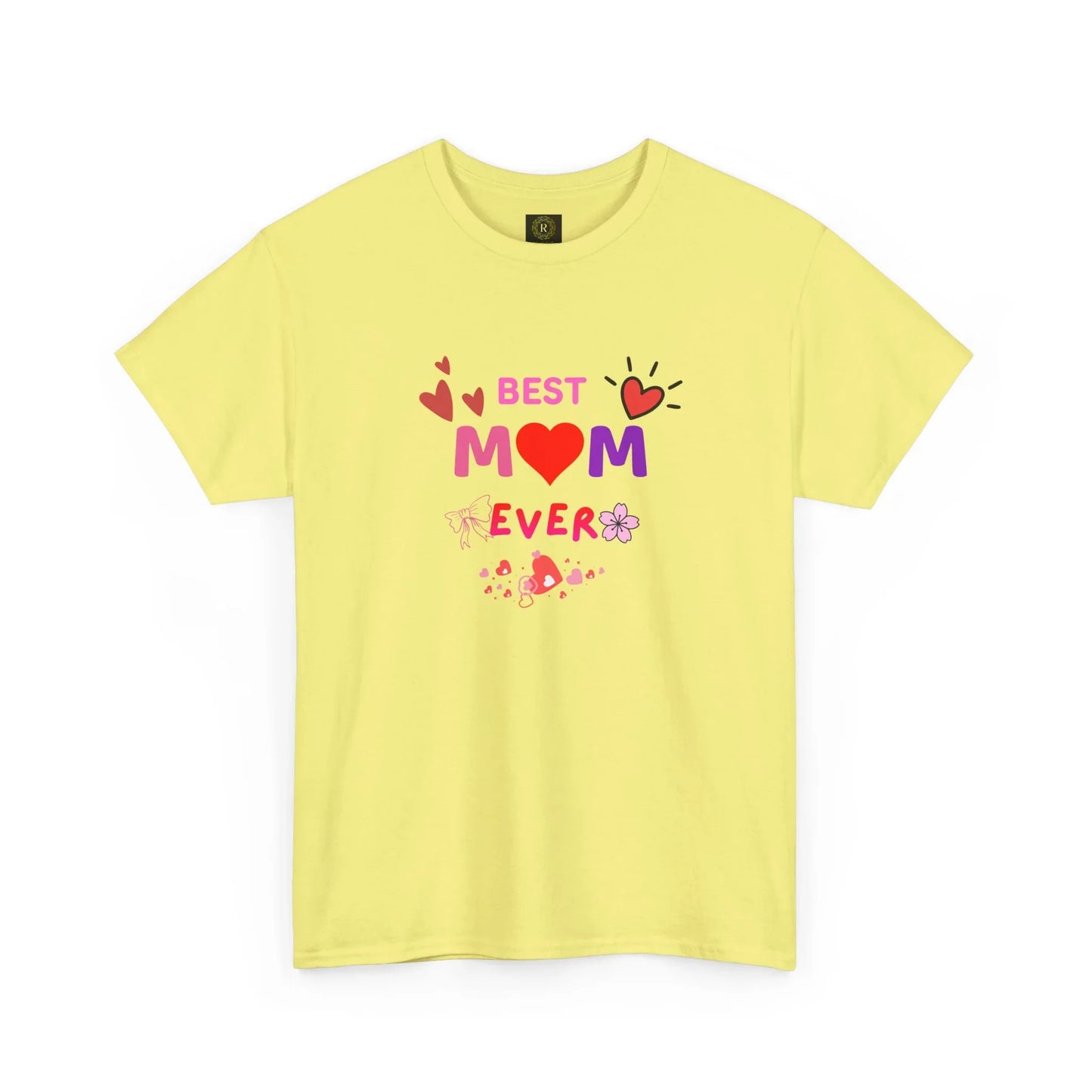 Best Mom Ever Mother’s Day T-Shirt - Aesthetic Heart & Bow Graphic Tee