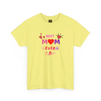 Best Mom Ever Mother’s Day T-Shirt - Aesthetic Heart & Bow Graphic Tee