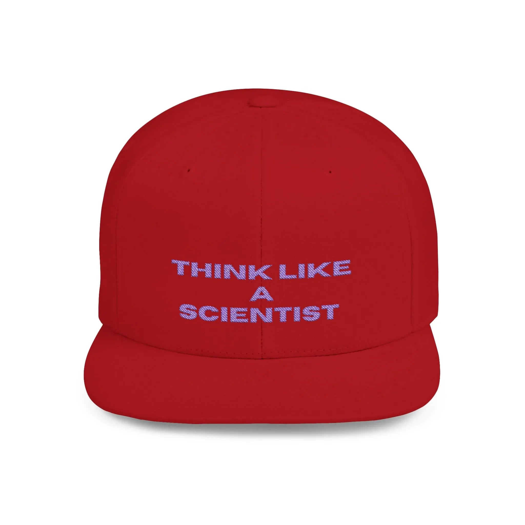 Think Like A Scientist Snapback Cap – Trendy flat bill hat for science lovers, STEM enthusiasts, and geeky gifts. Perfect for casual wear & conventions. - RizQ Life 