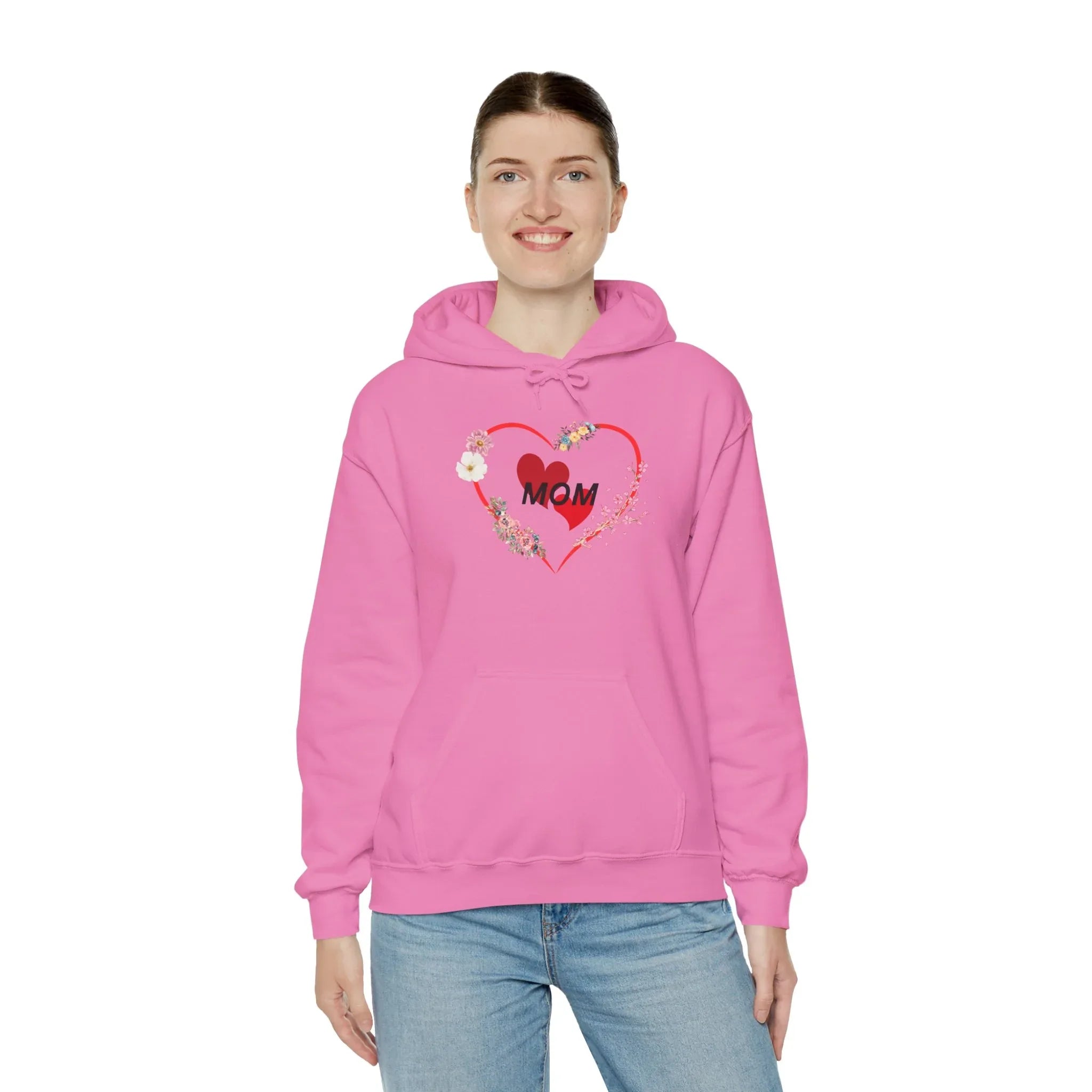 Mom Love Hoodie - Floral Heart Design - Perfect Gift for Mother's Day - RizQ Life 