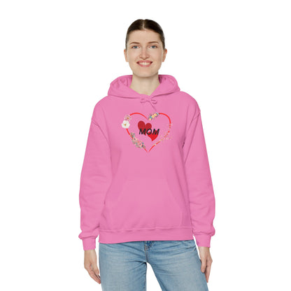 Mom Love Hoodie - Floral Heart Design - Perfect Gift for Mother's Day