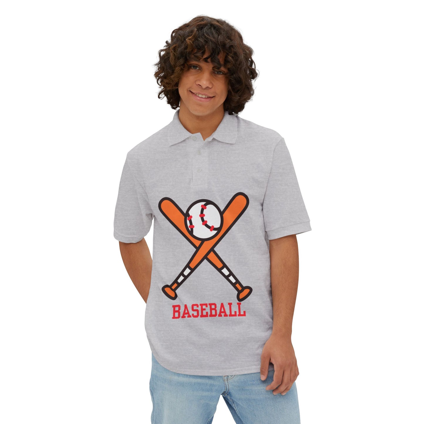 Men's Polo Tee - Baseball Piqué Polo