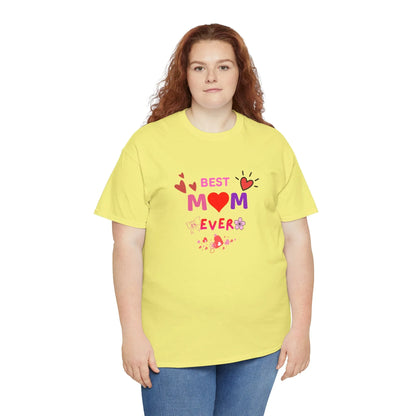 Best Mom Ever Mother’s Day T-Shirt - Aesthetic Heart & Bow Graphic Tee