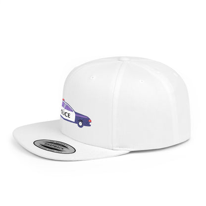Police Car Snapback Cap – adjustable streetwear hat for adults, perfect car enthusiast gift and urban fashion accessory.