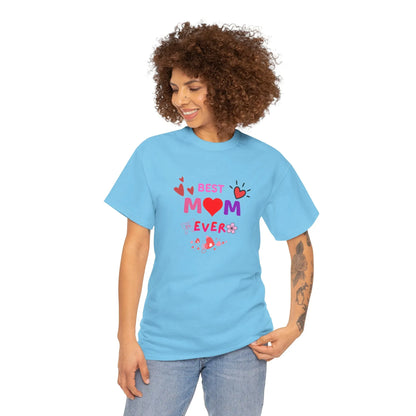 Best Mom Ever Mother’s Day T-Shirt - Aesthetic Heart & Bow Graphic Tee