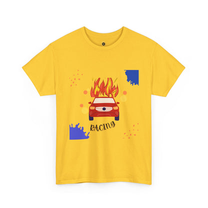 Unisex Racing Graphic T-Shirt – Heavy Cotton Car Racing Tee for Men & Women, Casual Motorsport Fan Shirt, Short Sleeve Top, Sizes S-5XL
