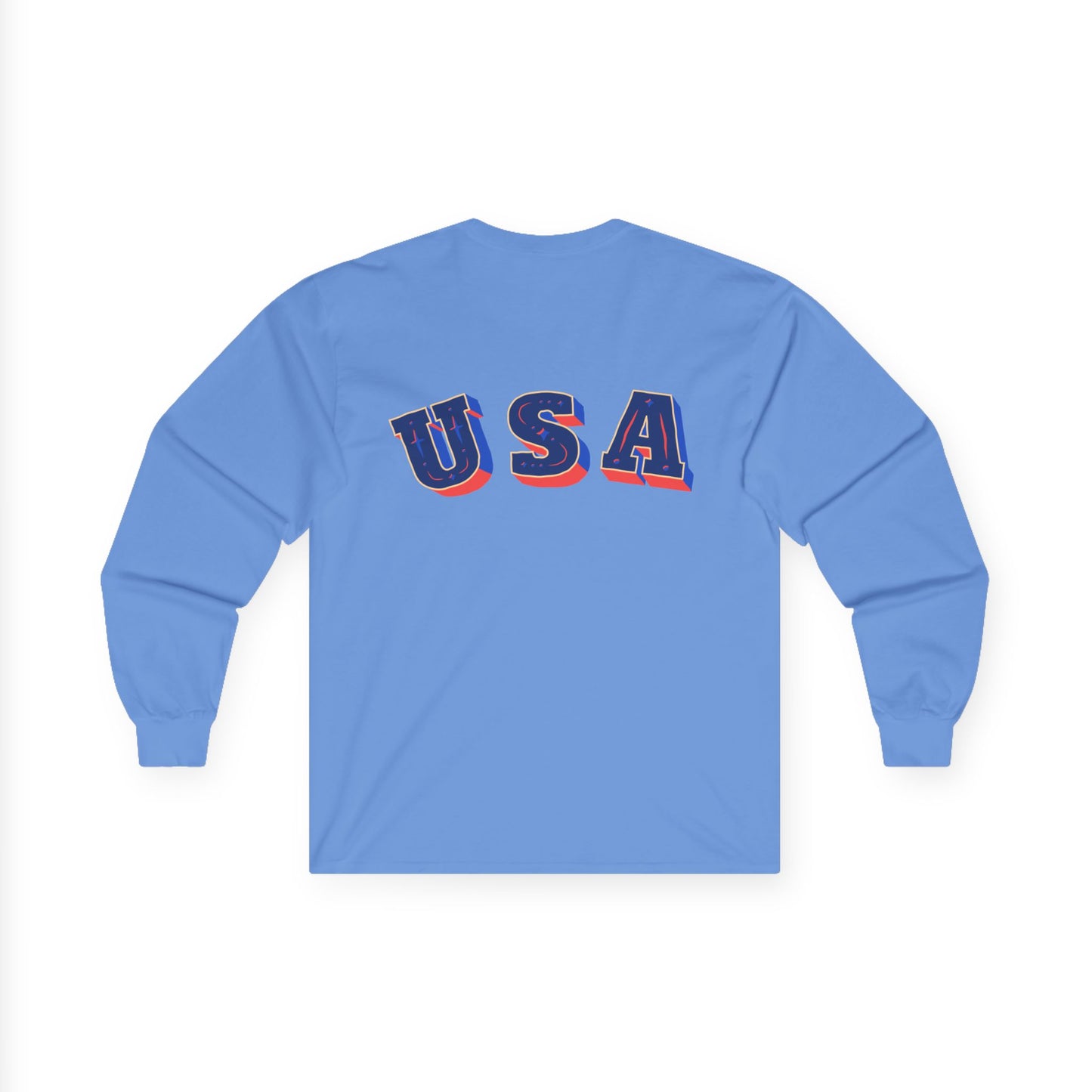 Patriotic Long Sleeve Tee - USA Flag Design