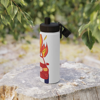 Kids Water Bottle - Fire Car Design