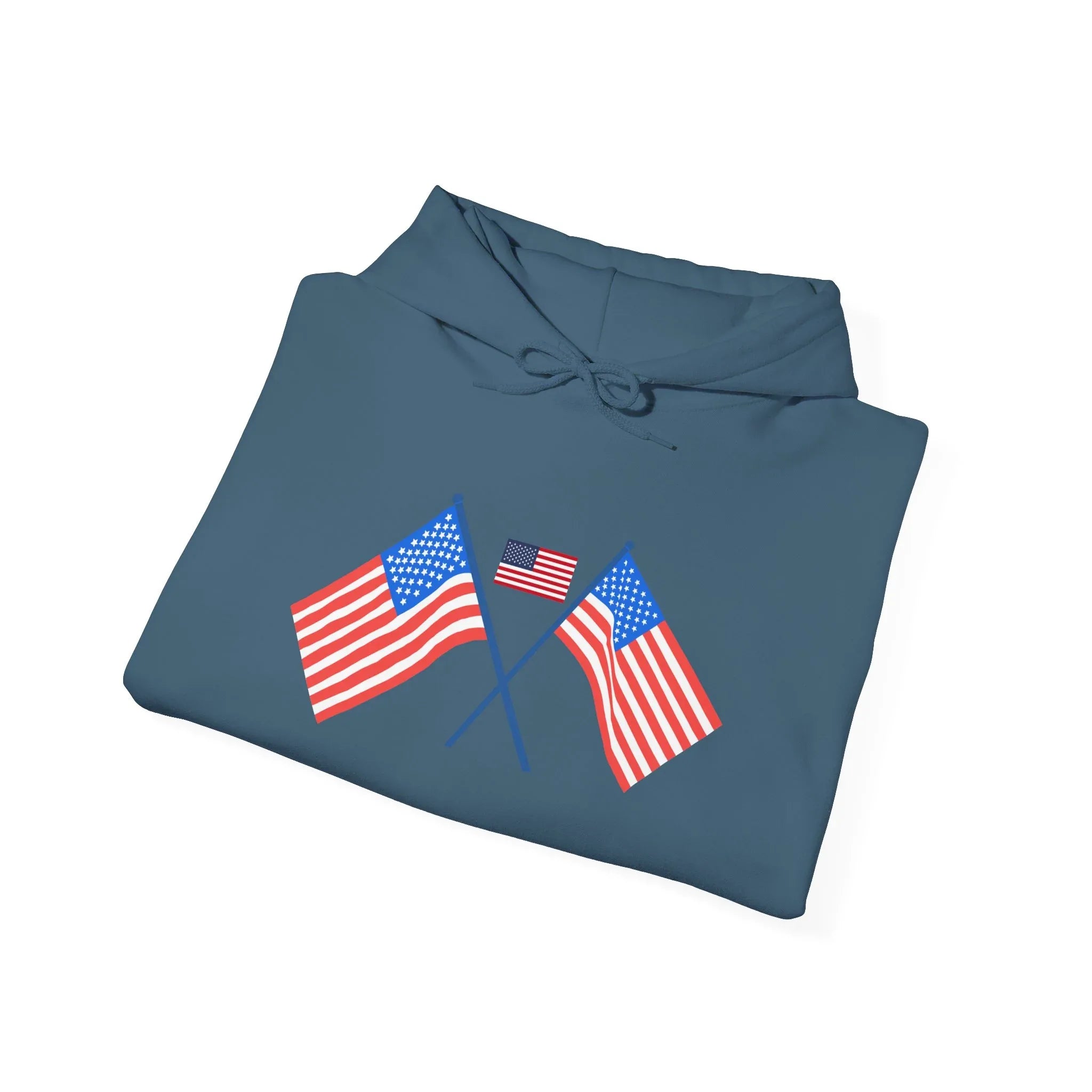 Men's Patriotic Hoodie - Double American Flag Graphic - RizQ Life 