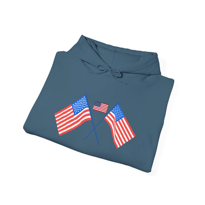 Men's Patriotic Hoodie - Double American Flag Graphic