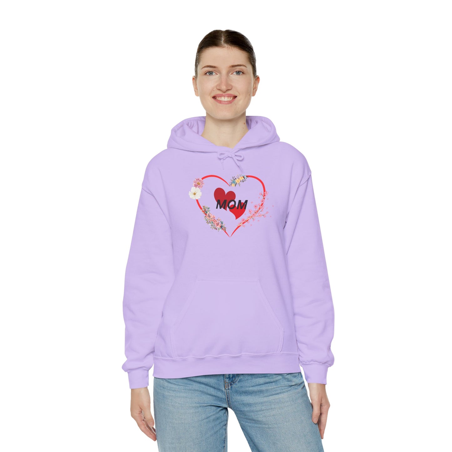 Mom Love Hoodie - Floral Heart Design - Perfect Gift for Mother's Day