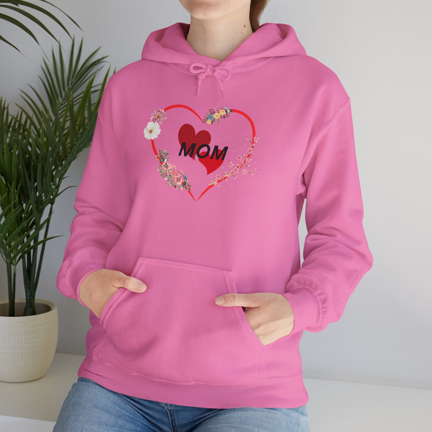 Mom Love Hoodie - Floral Heart Design - Perfect Gift for Mother's Day