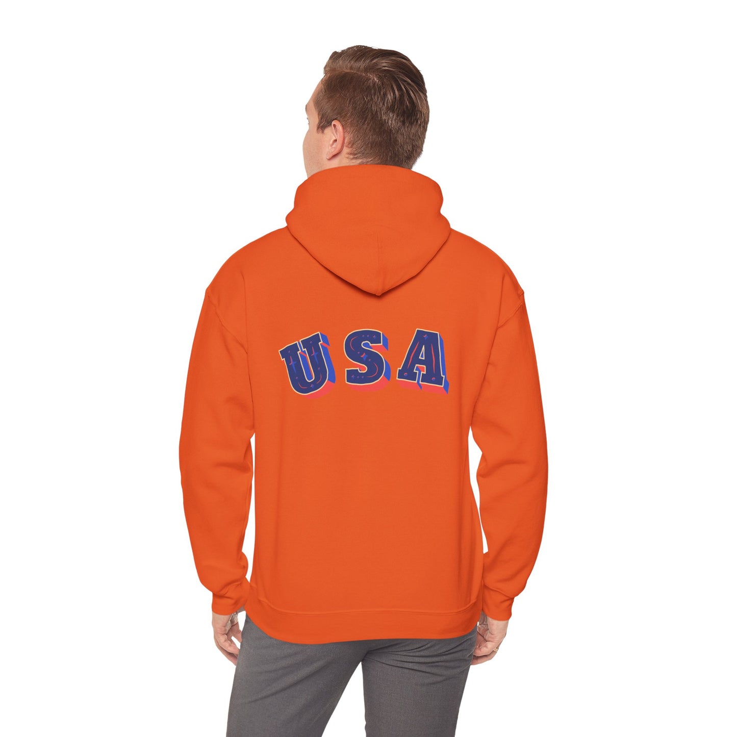 Men's Patriotic Hoodie - Double American Flag Graphic