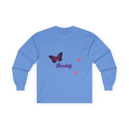 Butterfly Sunday Long Sleeve Tee - Unisex Ultra Cotton Shirt - RizQ Life 