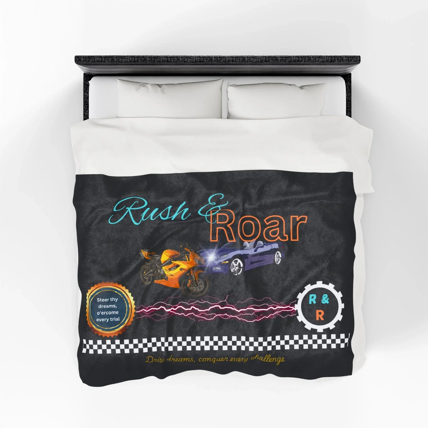 Racing Velveteen Plush Blanket - Cozy Throw For Car Lovers and Kids Rooms - RizQ Life 