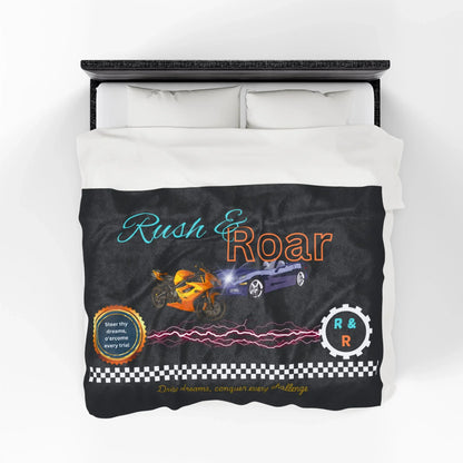 Racing Velveteen Plush Blanket - Cozy Throw For Car Lovers and Kids Rooms - RizQ Life 