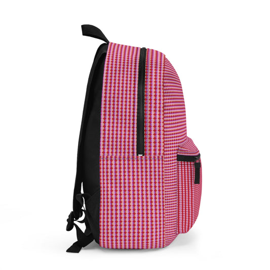 Chic Pink Checkered Backpack | Trendy School Bag, Stylish Travel Pack, Perfect for Teens & Gifts