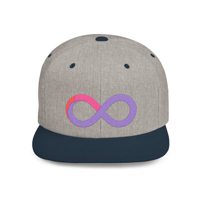 Infinite trendy flat bill snapback cap for adults. Adjustable, durable, and stylish with a classic green undervisor. Perfect gift for birthdays and casual wear.