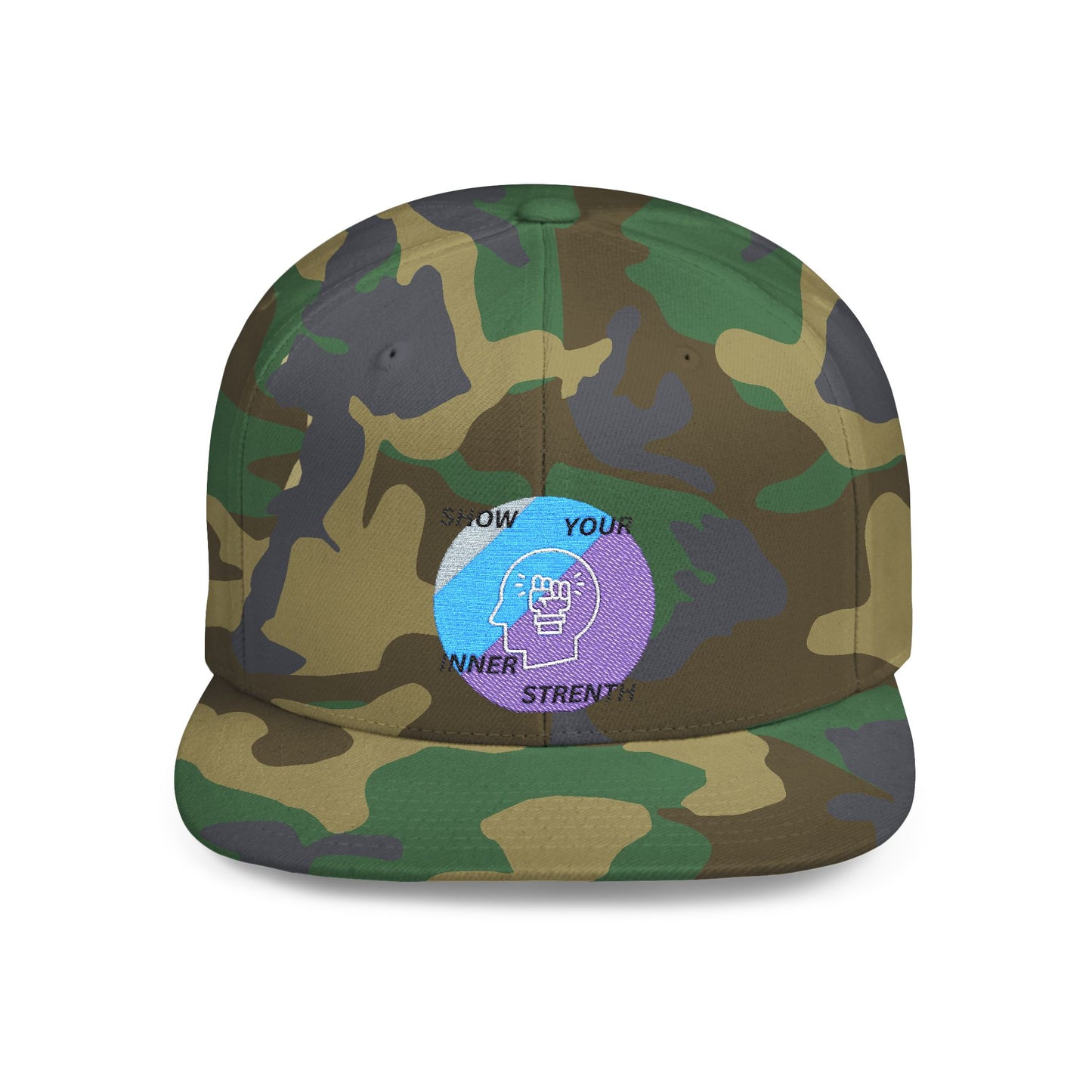 Shop the Motivational Strength Snapback – flat bill adjustable hat for men & women. Perfect streetwear and inspirational gift.