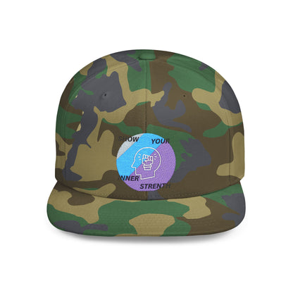 Shop the Motivational Strength Snapback – flat bill adjustable hat for men & women. Perfect streetwear and inspirational gift.