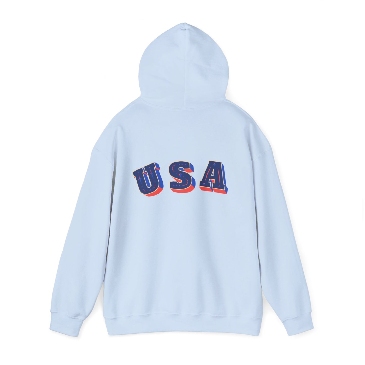 Men's Patriotic Hoodie - Double American Flag Graphic