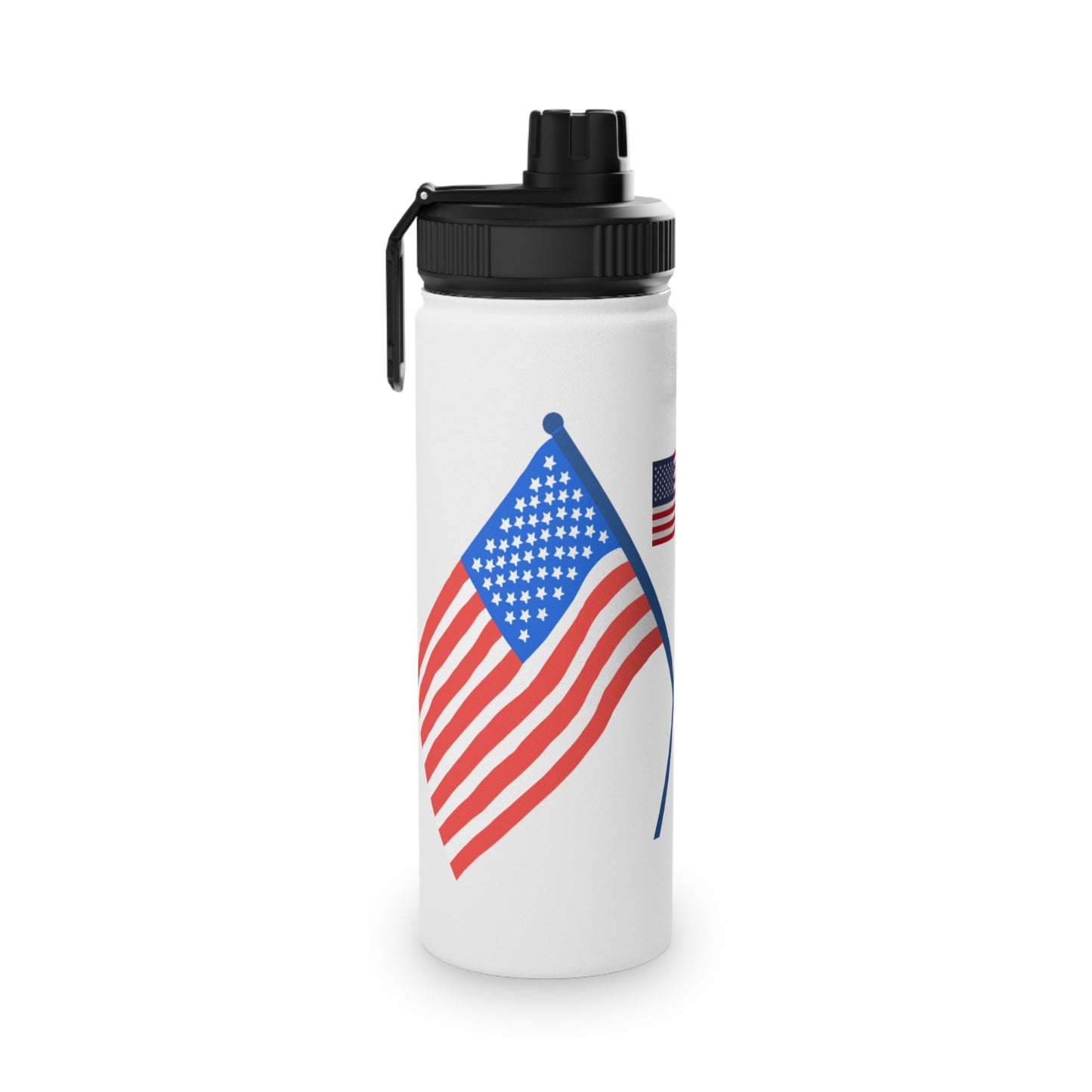 American Patriotic Stainless Steel Water Bottle with Sports Lid
