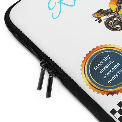 Racing-Themed Laptop Sleeve, Gift for Car Enthusiasts, Protective Case, Personalized Tech Accessory, Ideal for Students, Birthdays