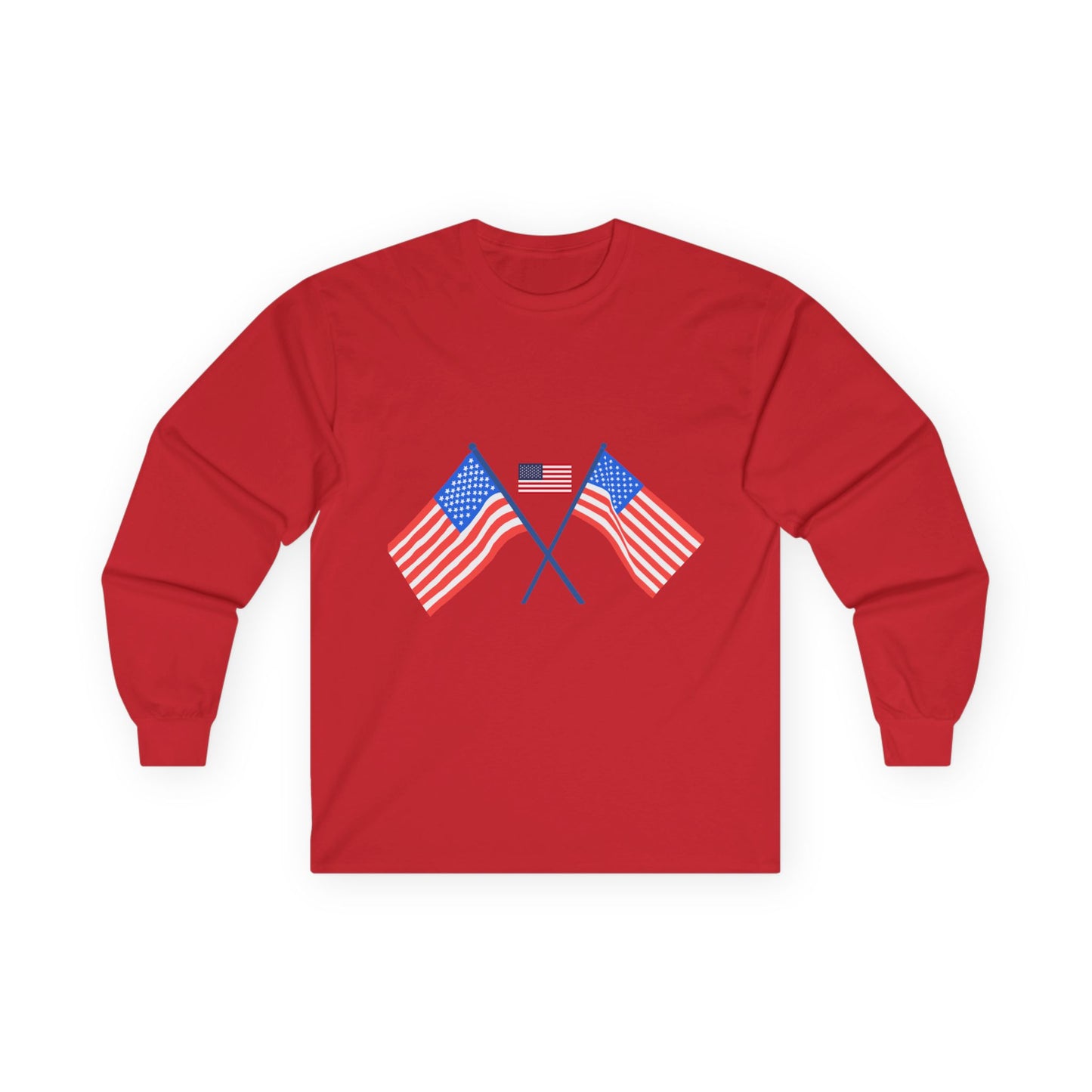 Patriotic Long Sleeve Tee - USA Flag Design