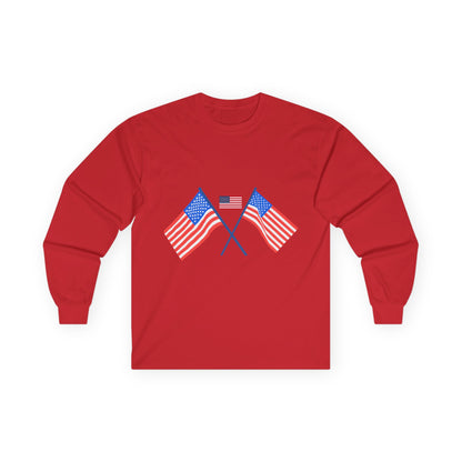 Patriotic Long Sleeve Tee - USA Flag Design