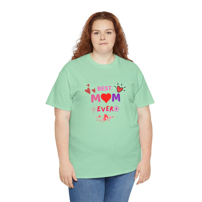 Best Mom Ever Mother’s Day T-Shirt - Aesthetic Heart & Bow Graphic Tee