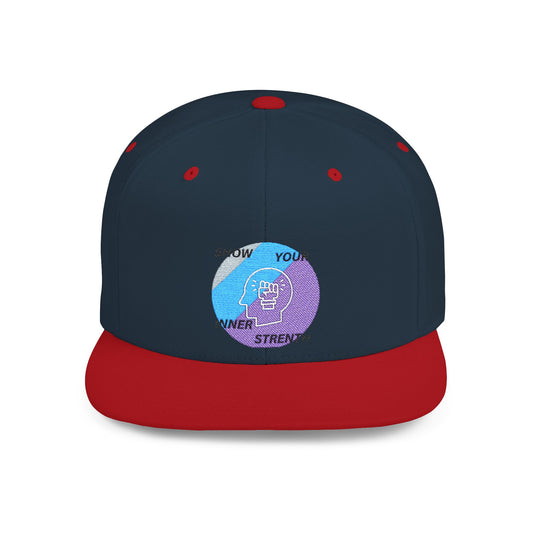 Shop the Motivational Strength Snapback – flat bill adjustable hat for men & women. Perfect streetwear and inspirational gift.
