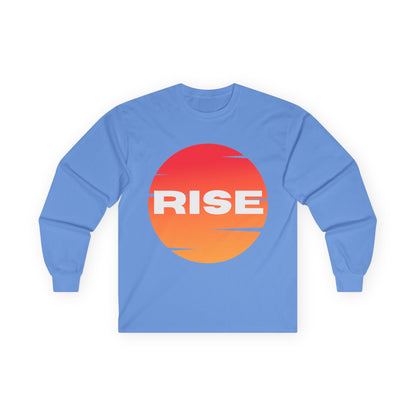 Sunrise RISE Long Sleeve Tee - Motivational Unisex Cotton Shirt for Inspiration