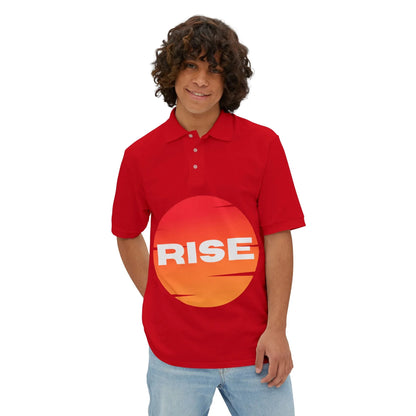 Men's Polo - RISE Graphic Tee for Motivation and Everyday Style - RizQ Life 