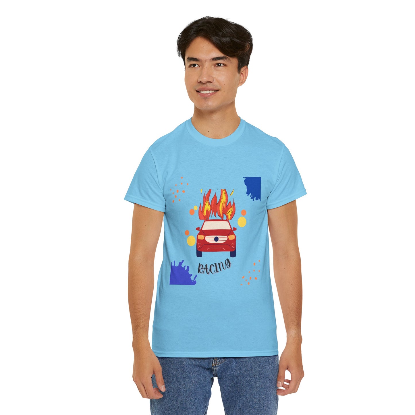 Unisex Racing Graphic T-Shirt – Heavy Cotton Car Racing Tee for Men & Women, Casual Motorsport Fan Shirt, Short Sleeve Top, Sizes S-5XL