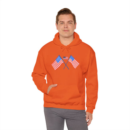 Men's Patriotic Hoodie - Double American Flag Graphic