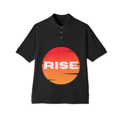 Men's Polo - RISE Graphic Tee for Motivation and Everyday Style - RizQ Life 