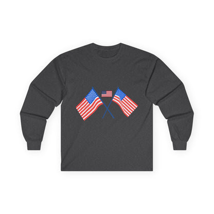 Patriotic Long Sleeve Tee - USA Flag Design