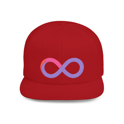 Infinite trendy flat bill snapback cap for adults. Adjustable, durable, and stylish with a classic green undervisor. Perfect gift for birthdays and casual wear.