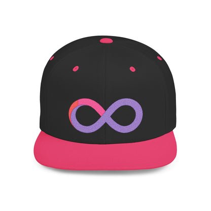 Infinite trendy flat bill snapback cap for adults. Adjustable, durable, and stylish with a classic green undervisor. Perfect gift for birthdays and casual wear.