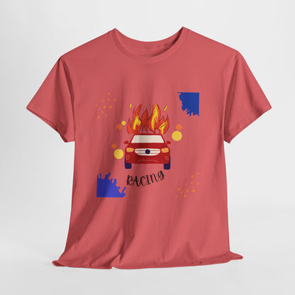 تي شيرت سباقات جرافيكي للجنسين - تي شيرت سباقات سيارات من القطن الثقيل للرجال والنساء، تي شيرت كاجوال لمشجعي رياضة السيارات، بأكمام قصيرة، مقاسات S-5XL