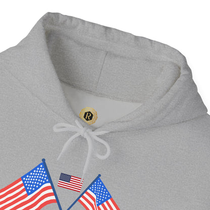 Men's Patriotic Hoodie - Double American Flag Graphic