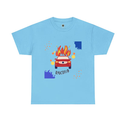 Unisex Racing Graphic T-Shirt – Heavy Cotton Car Racing Tee for Men & Women, Casual Motorsport Fan Shirt, Short Sleeve Top, Sizes S-5XL