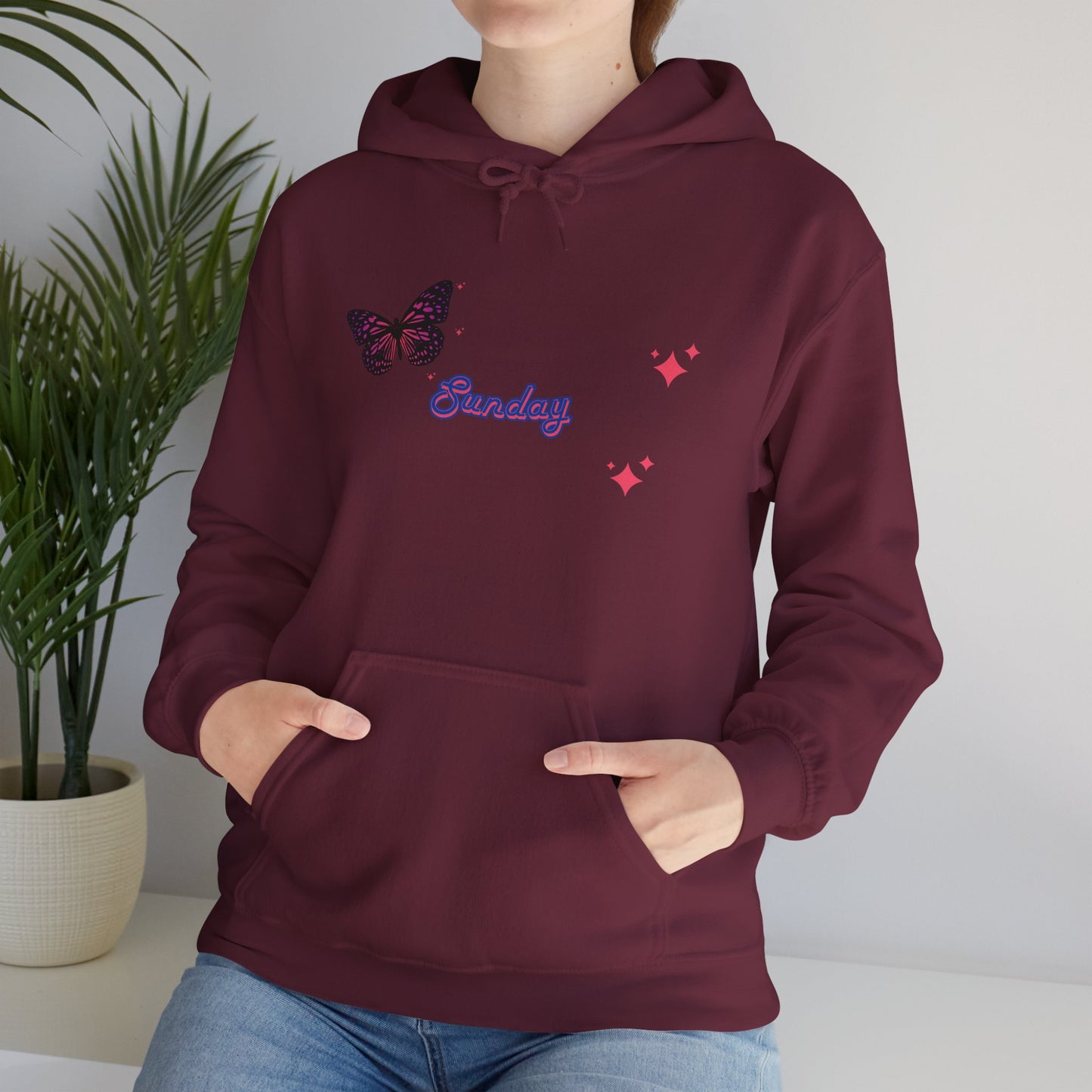 Butterfly Sunday Hoodie Sweatshirt For Women