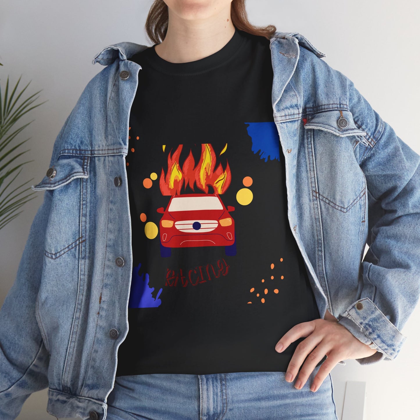 Unisex Racing Graphic T-Shirt – Heavy Cotton Car Racing Tee for Men & Women, Casual Motorsport Fan Shirt, Short Sleeve Top, Sizes S-5XL