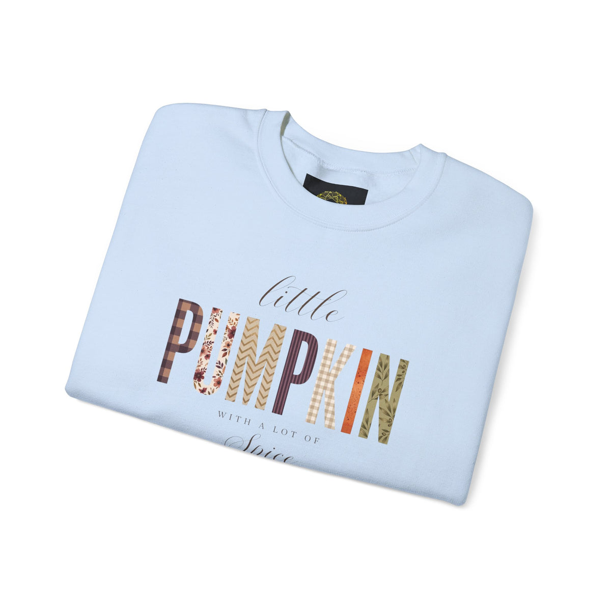 Little Pumpkin With A Little Spice" Sweatshirt – Cozy Fall Plaid & Watercolor Pumpkin Crewneck