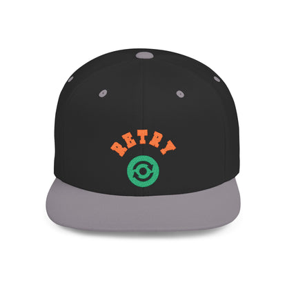 Retry Vintage Flat Bill Snapback Cap – Adjustable streetwear hat for men & women. Ideal gift for casual fashion, festivals, and urban style.
