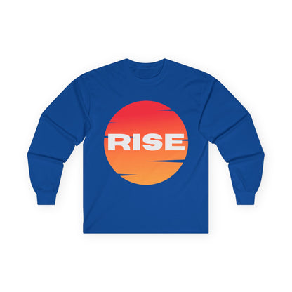 Sunrise RISE Long Sleeve Tee - Motivational Unisex Cotton Shirt for Inspiration