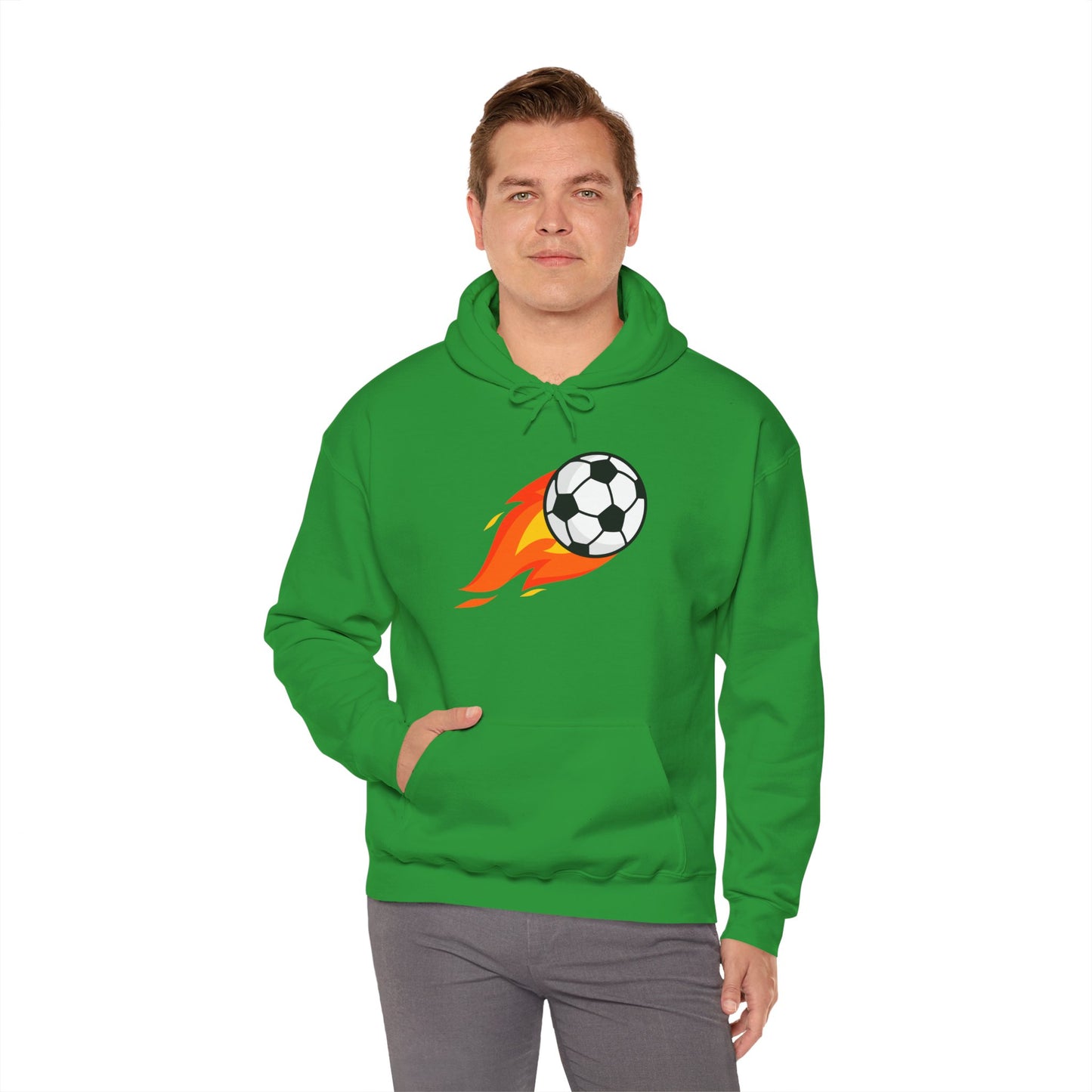 Soccer Fire Ball Hoodie - Men's Heavy Blend Hooded Sweatshirt