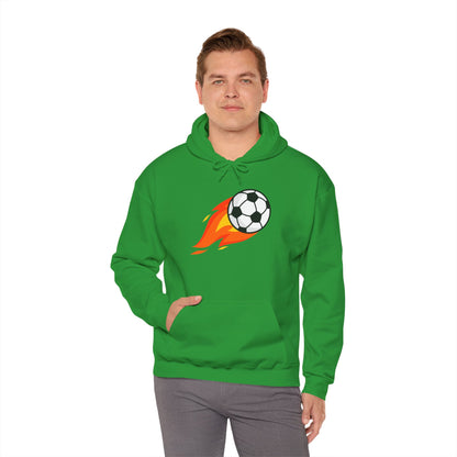 Soccer Fire Ball Hoodie - Men's Heavy Blend Hooded Sweatshirt