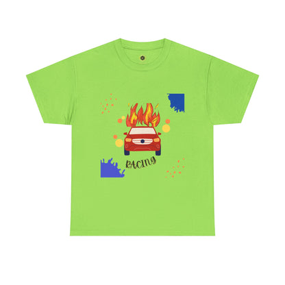 Unisex Racing Graphic T-Shirt – Heavy Cotton Car Racing Tee for Men & Women, Casual Motorsport Fan Shirt, Short Sleeve Top, Sizes S-5XL